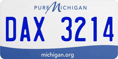 MI license plate DAX3214