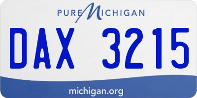 MI license plate DAX3215