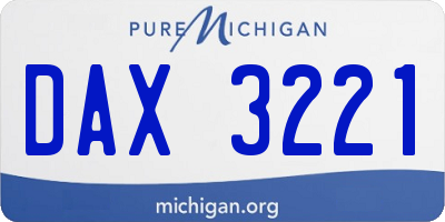 MI license plate DAX3221
