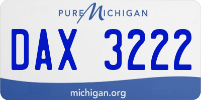 MI license plate DAX3222