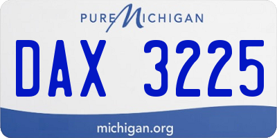 MI license plate DAX3225
