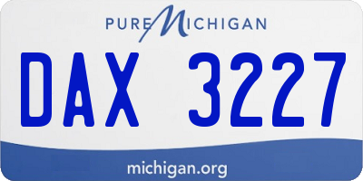 MI license plate DAX3227