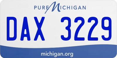 MI license plate DAX3229
