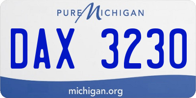MI license plate DAX3230