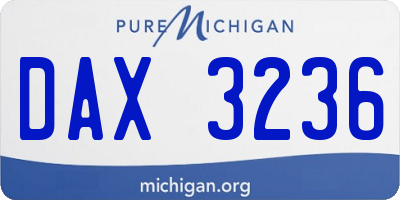 MI license plate DAX3236