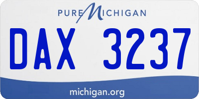 MI license plate DAX3237