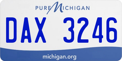 MI license plate DAX3246