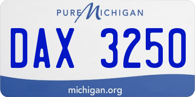 MI license plate DAX3250