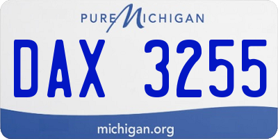 MI license plate DAX3255