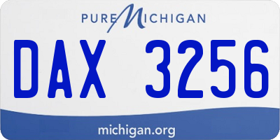 MI license plate DAX3256