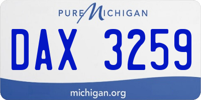 MI license plate DAX3259