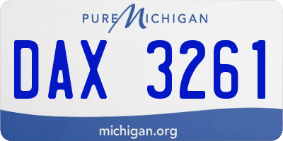MI license plate DAX3261