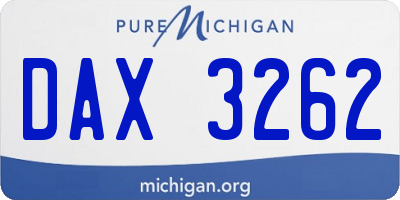 MI license plate DAX3262