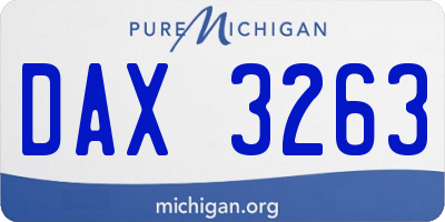 MI license plate DAX3263