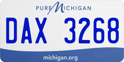 MI license plate DAX3268