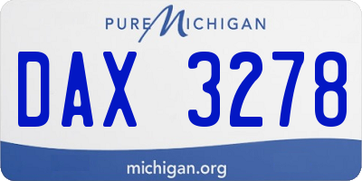 MI license plate DAX3278