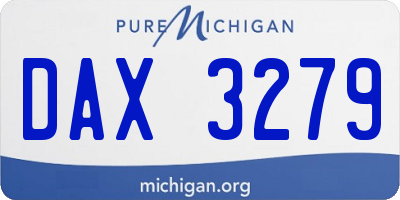 MI license plate DAX3279