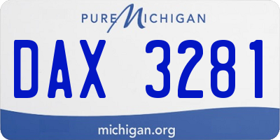 MI license plate DAX3281