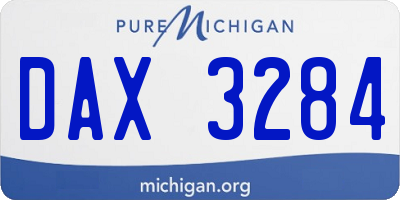 MI license plate DAX3284