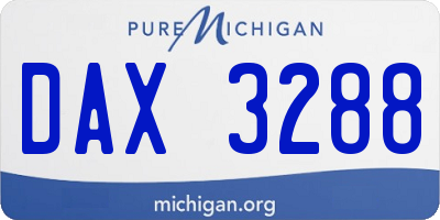 MI license plate DAX3288