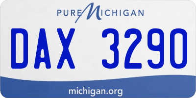 MI license plate DAX3290