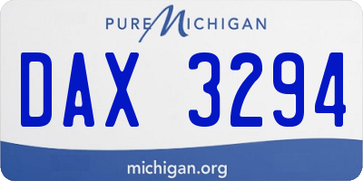 MI license plate DAX3294