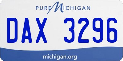 MI license plate DAX3296