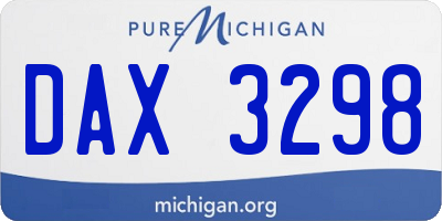 MI license plate DAX3298