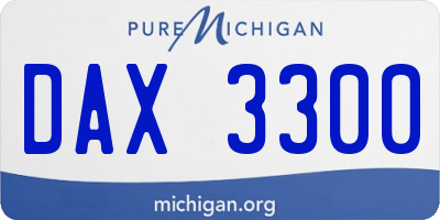 MI license plate DAX3300