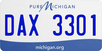 MI license plate DAX3301