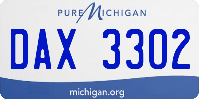MI license plate DAX3302