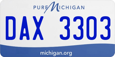 MI license plate DAX3303