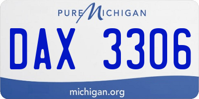 MI license plate DAX3306