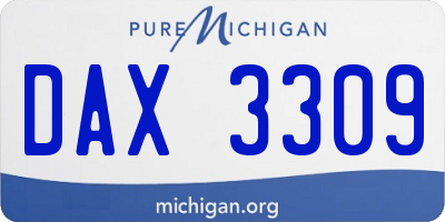 MI license plate DAX3309
