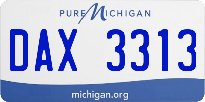 MI license plate DAX3313