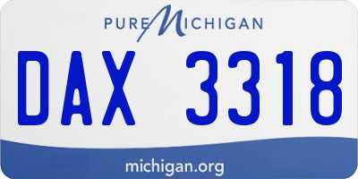 MI license plate DAX3318