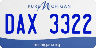 MI license plate DAX3322