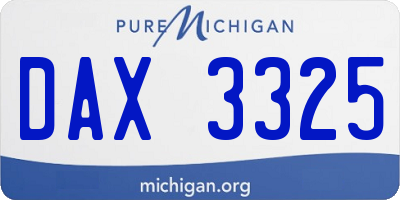 MI license plate DAX3325