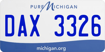 MI license plate DAX3326