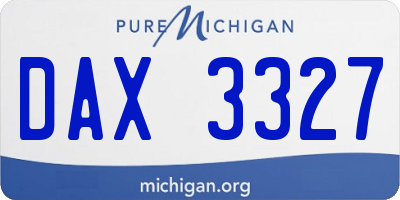 MI license plate DAX3327
