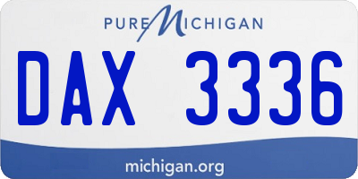 MI license plate DAX3336