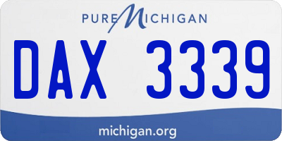 MI license plate DAX3339