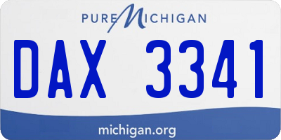 MI license plate DAX3341