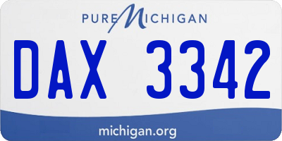 MI license plate DAX3342