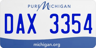 MI license plate DAX3354