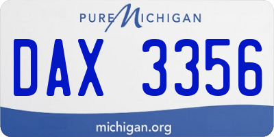 MI license plate DAX3356