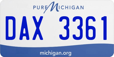 MI license plate DAX3361