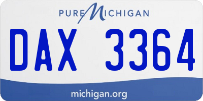 MI license plate DAX3364