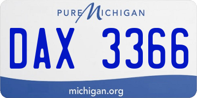 MI license plate DAX3366