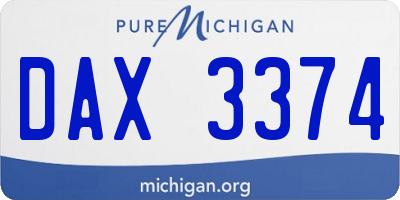 MI license plate DAX3374